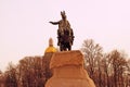 Architecture of Saint-Petersburg, Russia. Saint-Petersburg, Russia. Bronze horseman monument Royalty Free Stock Photo